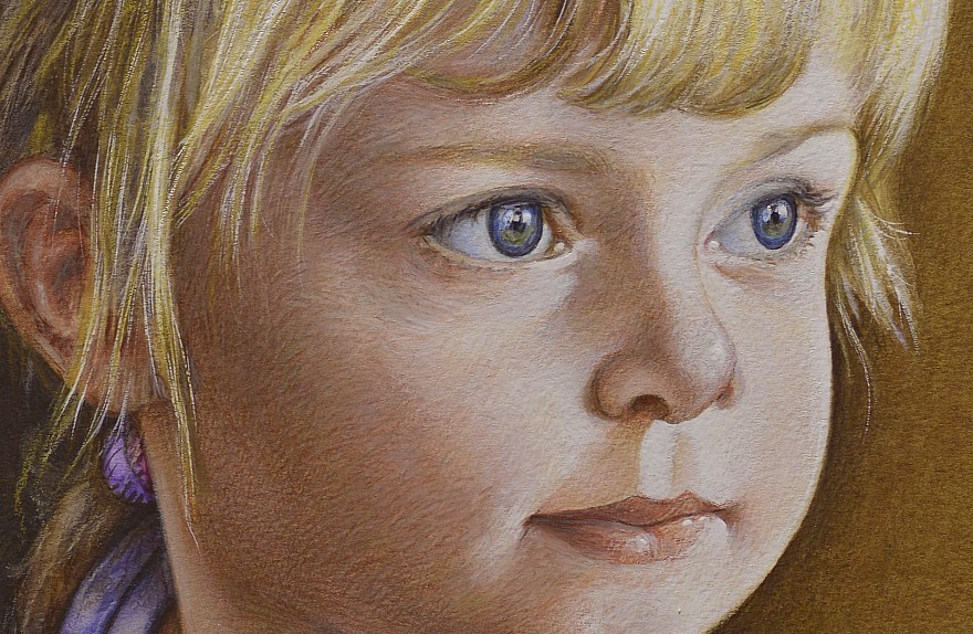 detail van een aquarelportret